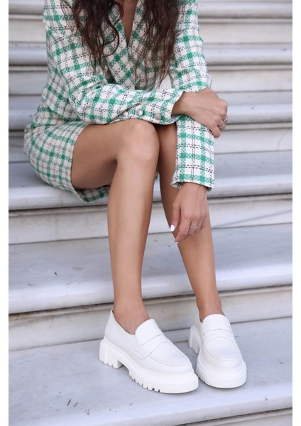 Martina Nude Hakiki Deri Kadın Loafer