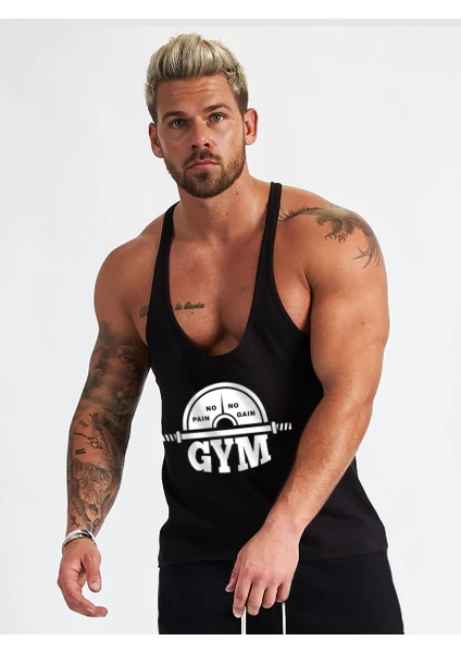 Npng Gym Dambıl Fitness Tank Top Sporcu Atleti Siyah