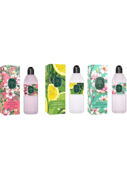 Kolonya Japon Kiraz Çiçeği, Çeşme Limonu ve Manolya Çiçeği Pet Şişe 400 ml