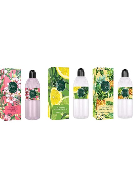 Kolonya Japon Kiraz Çiçeği, Çeşme Limonu ve Hawaii Ananas Pet Şişe 400 ml