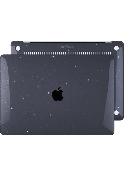 Novstrap Apple MacBook Pro 2021 13 Inç M1 Çipli A2338 A1706 A1708 A1989 Uyumlu Parlak Simli Kılıf