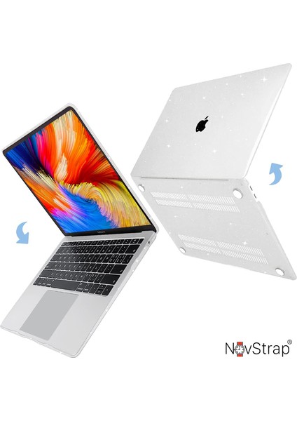 Apple MacBook Pro 2021 13 Inç M1 Çipli A2338 A1706 A1708 A1989 Uyumlu Parlak Simli Kılıf