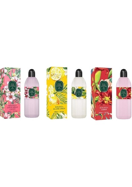 Kolonya Japon Kiraz Çiçeği, Çeşme Limonu ve Klasik Limon Pet Şişe 400 ml