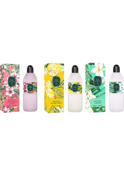 Kolonya Japon Kiraz Çiçeği, Klasik Limon ve Yasemin Pet Şişe 400 ml