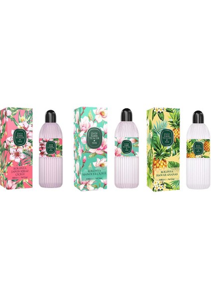 Kolonya Japon Kiraz Çiçeği, Manolya Çiçeği ve Hawaii Ananas Pet Şişe 400 ml
