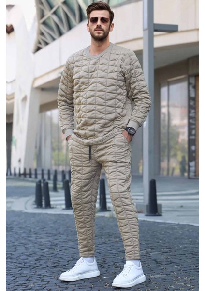 Bej Kapitone Desenli Eşofman Takımı 5907 fiyatları