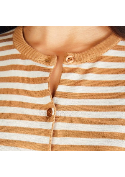 Çizgili Örme Hırka - A20A012 fırsatları