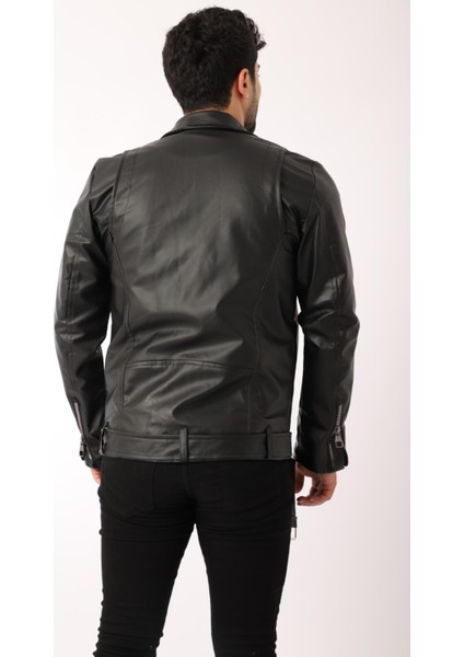 Kuzey Beli Kemerli Suni Deri Ceket Bl 1261 fırsatları