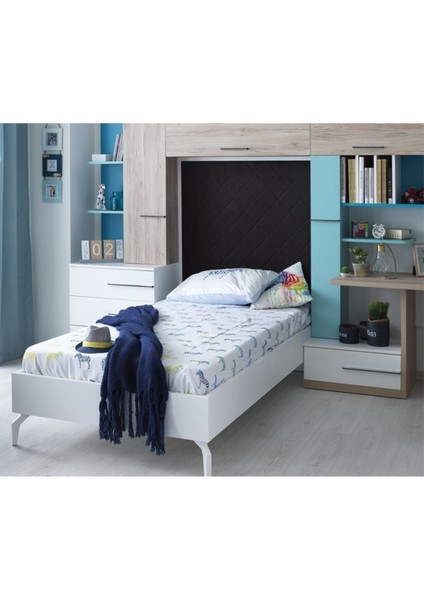 Rengarenk Born Başlıklı Karyola 100X200 modelleri