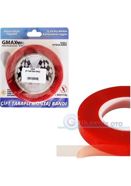 Çift Taraflı Bant 25MM*5M Kırmızı