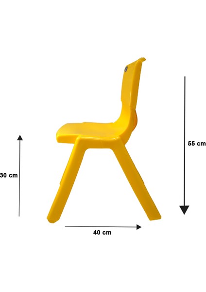 1.Kalite Kırılmaz Çocuk Sandalyesi – Kreş ve Anaokulu Sandalyesi Sarı 8 Adet