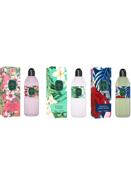 Kolonya Japon Kiraz Çiçeği, Yasemin Ve Paris Gecesi Pet Şişe 400 Ml