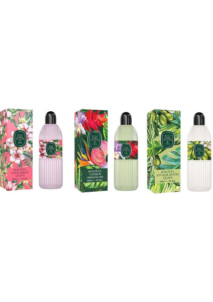 Kolonya Japon Kiraz Çiçeği, Yağmur Ormanları Ve Ayvalık Zeytin Ağacı Pet Şişe 400 Ml