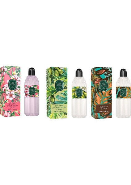 Kolonya Japon Kiraz Çiçeği, Ayvalık Zeytin Çiçeği Ve Tütün Pet Şişe 400 Ml