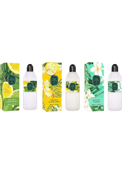 Kolonya Çeşme Limonu, Klasik Limon Ve Yasemin Pet Şişe 400 Ml
