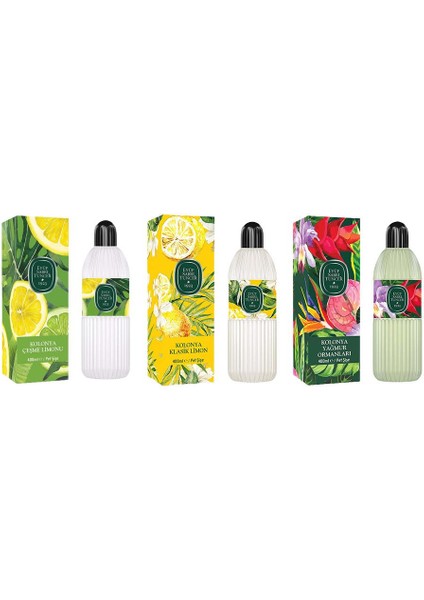 Kolonya Çeşme Limonu, Klasik Limon Ve Yağmur Ormanları Pet Şişe 400 Ml