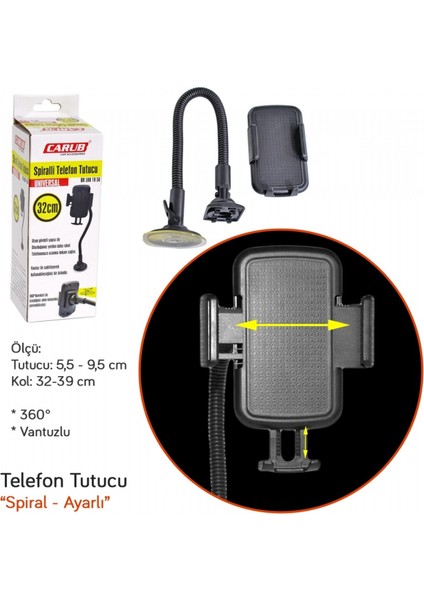 Telefon Tutucu Spiralli Vantuzlu 32 cm BR5901958