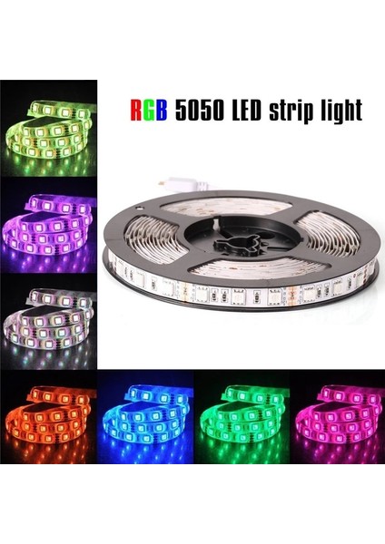 Rgb Şerit LED Set – 5 Metre LED + Adaptör + Kontrol Cihazı + 44 Tuşlu Rf Kumanda – Iç Mekan – 3 Çipli – 12 V - Hazır Tak Çalıştır