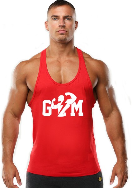 Gym Fitness Tank Top Sporcu Atleti Kırmızı