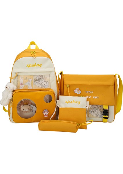 Dörtlü Basit Büyük Kapasiteli Okul Çantası Seti (Yurt Dışından)