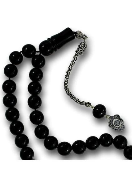 Gümüş Ay Yıldız Püsküllü 11 mm Gürcistan Oltu Tesbih