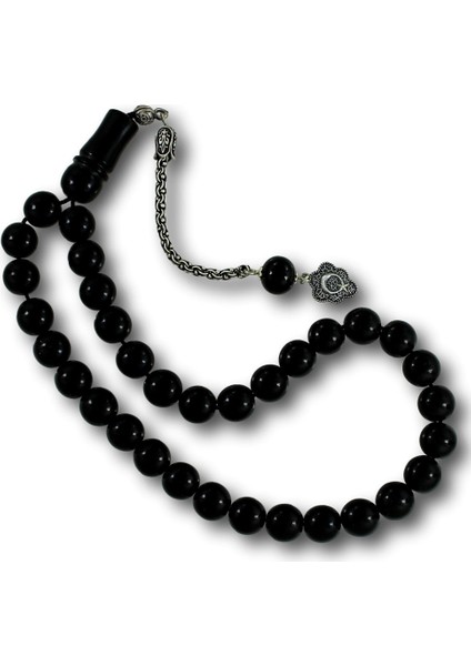 Gümüş Ay Yıldız Püsküllü 11 mm Gürcistan Oltu Tesbih fiyatları