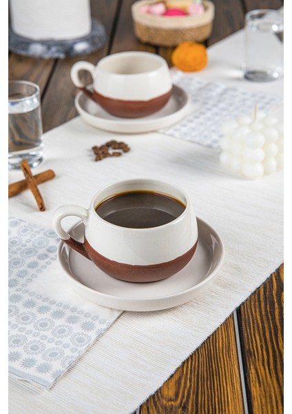 2'li Coffeart El Yapımı Kahve Fincan Seti