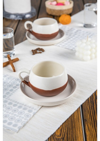 2'li Coffeart El Yapımı Kahve Fincan Seti