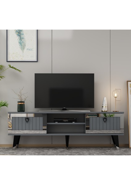 Cantek Dizayn Lidya Tv Stand Antrasit-Gümüş