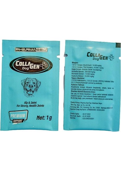 Collagen For Dog Köpekler Için Kolojen 5x1 gr  5 Adet