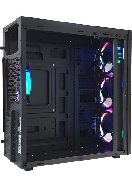 Power Boost VK-G2080C USB 3.0 ATX Acrylic Single Ring Rainbow Fan Siyah Kasa (PSU Yok) (JBST-VKG2080C)
