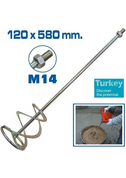 TH14343 Boya Alçı ve Harç Karıştırıcı Uç 120X580 mm