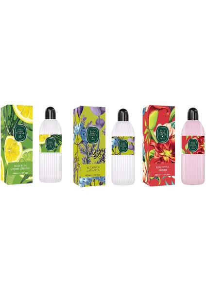 Kolonya Çeşme Limonu, Lavanta ve Amber Pet Şişe 400 ml