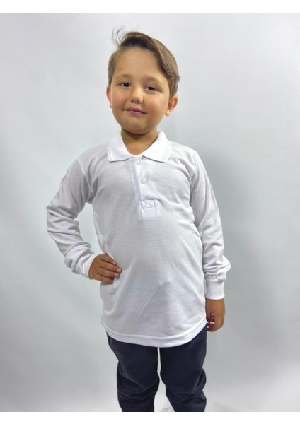 Uzun Kollu Polo Yaka Okul Tshirt