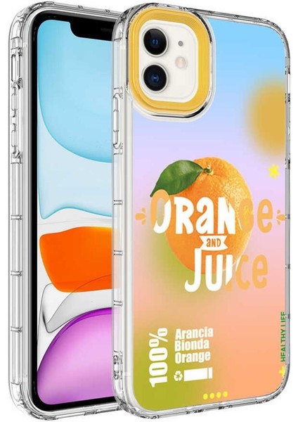 Apple iPhone 11 Kılıf Kamera Çıkıntılı Renkli Desenli Silikon