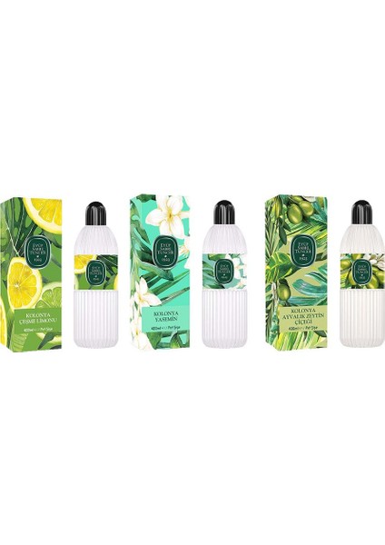 Kolonya Çeşme Limonu, Yasemin ve Ayvalık Zeytin Çiçeği Pet Şişe 400 ml