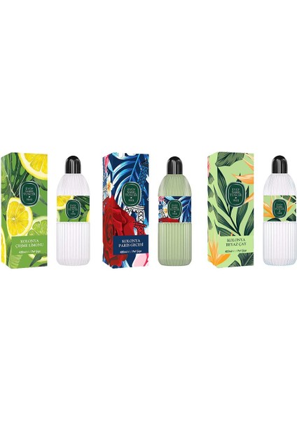 Kolonya Çeşme Limonu, Paris Gecesi ve Beyaz Çay Pet Şişe 400 ml
