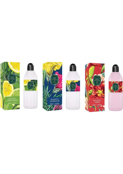 Kolonya Çeşme Limonu, Hatıralar ve Amber Pet Şişe 400 ml