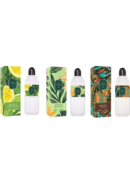 Kolonya Çeşme Limonu, Beyaz Çay ve Tütün Pet Şişe 400 ml