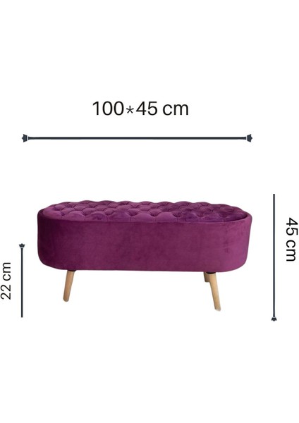 Mor Kapitone Bench Puf