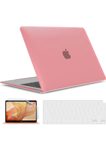 Apple MacBook Air 13 Inch M1 Çip A2337 Uyumlu Alt Üst Kılıf + Klavye Kılıfı + Ekran Koruyucu Film