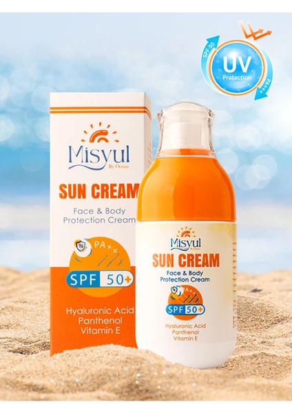 Güneş Kremi Spf 50 + Leke Karşıtı Hyaluronic Acid Nemlendirici Yüz ve Vücut 100 ml