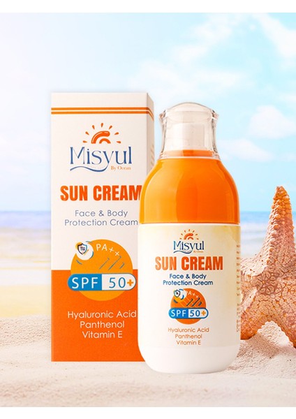 Güneş Kremi Spf 50 + Leke Karşıtı Hyaluronic Acid Nemlendirici Yüz ve Vücut 100 ml