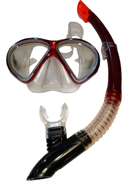 A-51701-T-BLBS Vişne Gri Maske Şnorkel Set