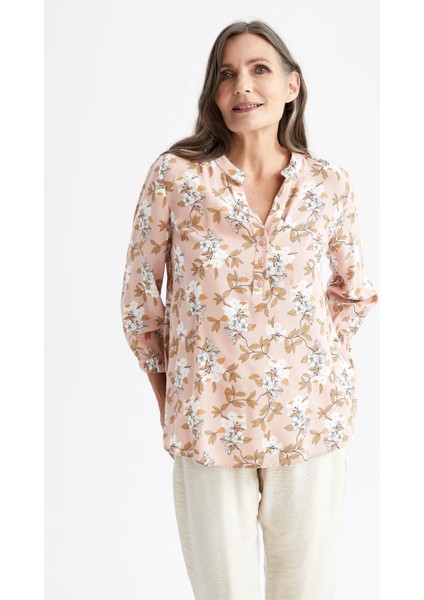 Traditional Regular Fit Hakim Yaka Çiçek Desenli Gömlek I3708AZ22SM modelleri