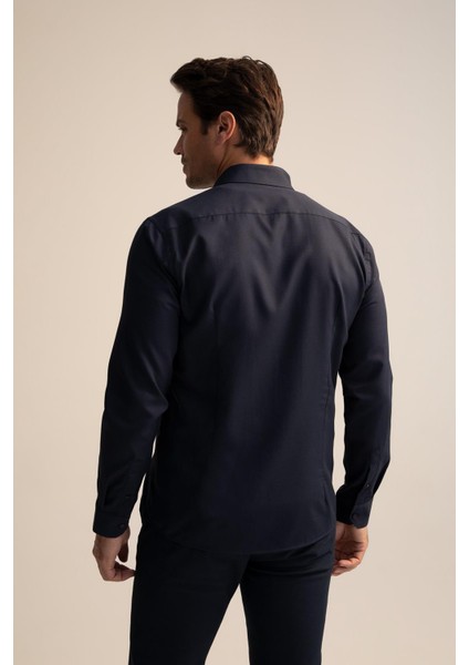 Modern Fit Dokulu Uzun Kollu Gömlek R4352AZ22AU