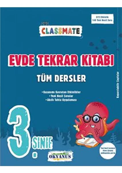 Okyanus Yayınları 3. Sınıf Classmate Tüm Dersler Evde Tekrar Kitabı