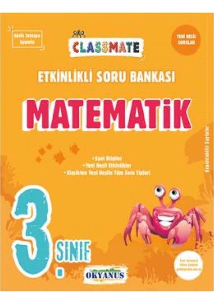 Okyanus Yayınları 3. Sınıf Classmate Matematik Etkinlikli Soru Bankası