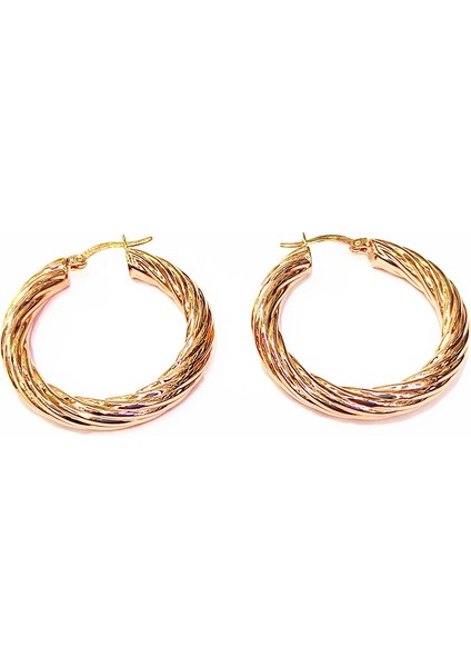 Gümüş Burma Orta Boy Halka Küpe