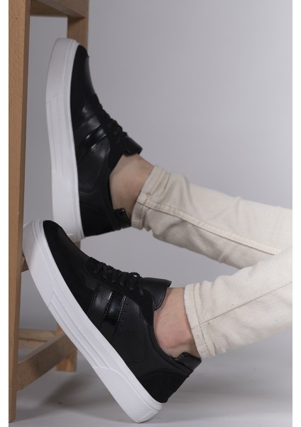 Siyah Beyaz Erkek Sneaker 0012453